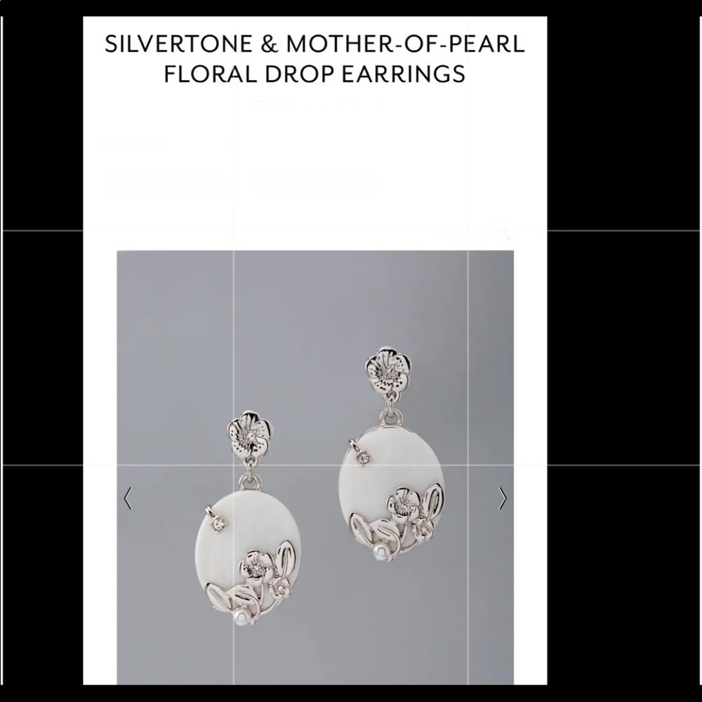 WHBM stone & mother of pearl floral drop earring - Picture 12 of 14